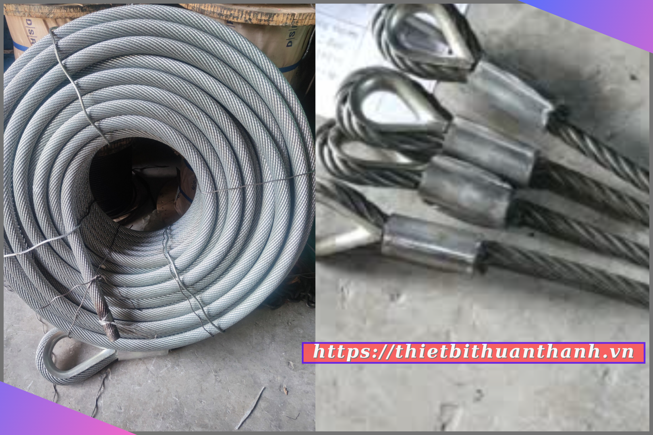 cáp thép chống xoắn bấm chì